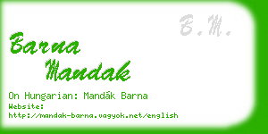 barna mandak business card